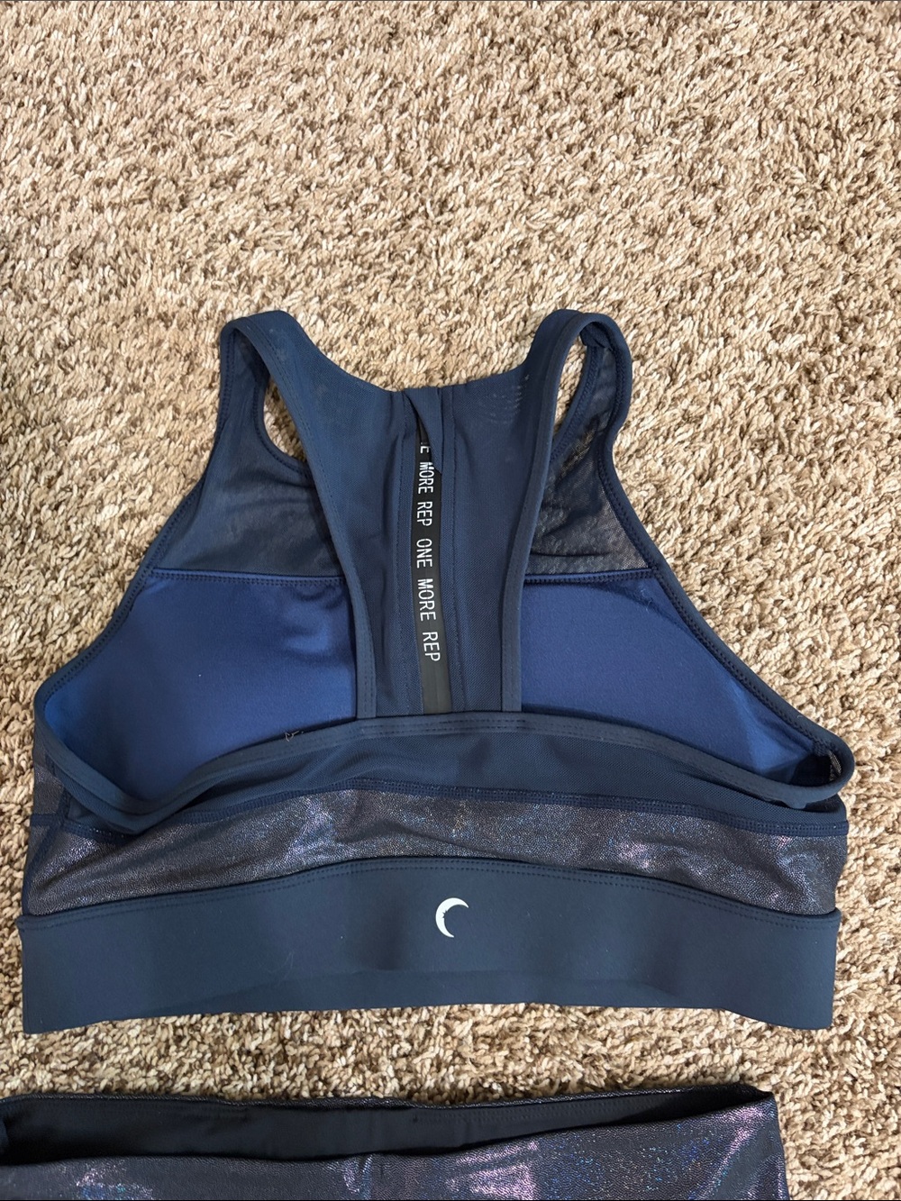 ZYIA Iridescent Navy High-Waist Leggings and PADDED sports bra set - Picture 3 of 6